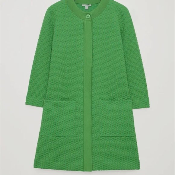 COS Jacquard Knit Coat | Size S, Kelly Green - Picture 6 of 6